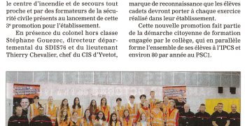 Une troisième cession de cadets de la sécurité civile 