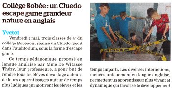 Cluedo escape game grandeur nature en anglais