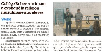 La religion Mulsulmane expliquée aux élèves de 3e par un Iman